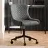 Lakia Office Chair with Height Adjustment - Grey, Velvet