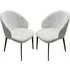 Lamar Fabric Dining Chairs with Black Legs - Ivory White