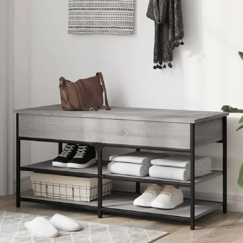Lamar Large Shoe Storage Bench - Grey