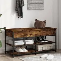 Lamar Large Shoe Storage Bench - Smoked Oak
