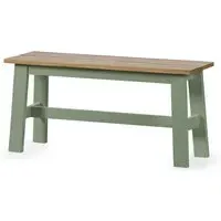 Lamar Rectangular Dining Bench - Green, Light Brown
