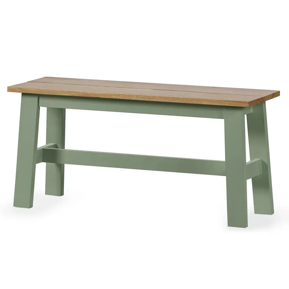 Lamar Rectangular Dining Bench - Green, Light Brown image