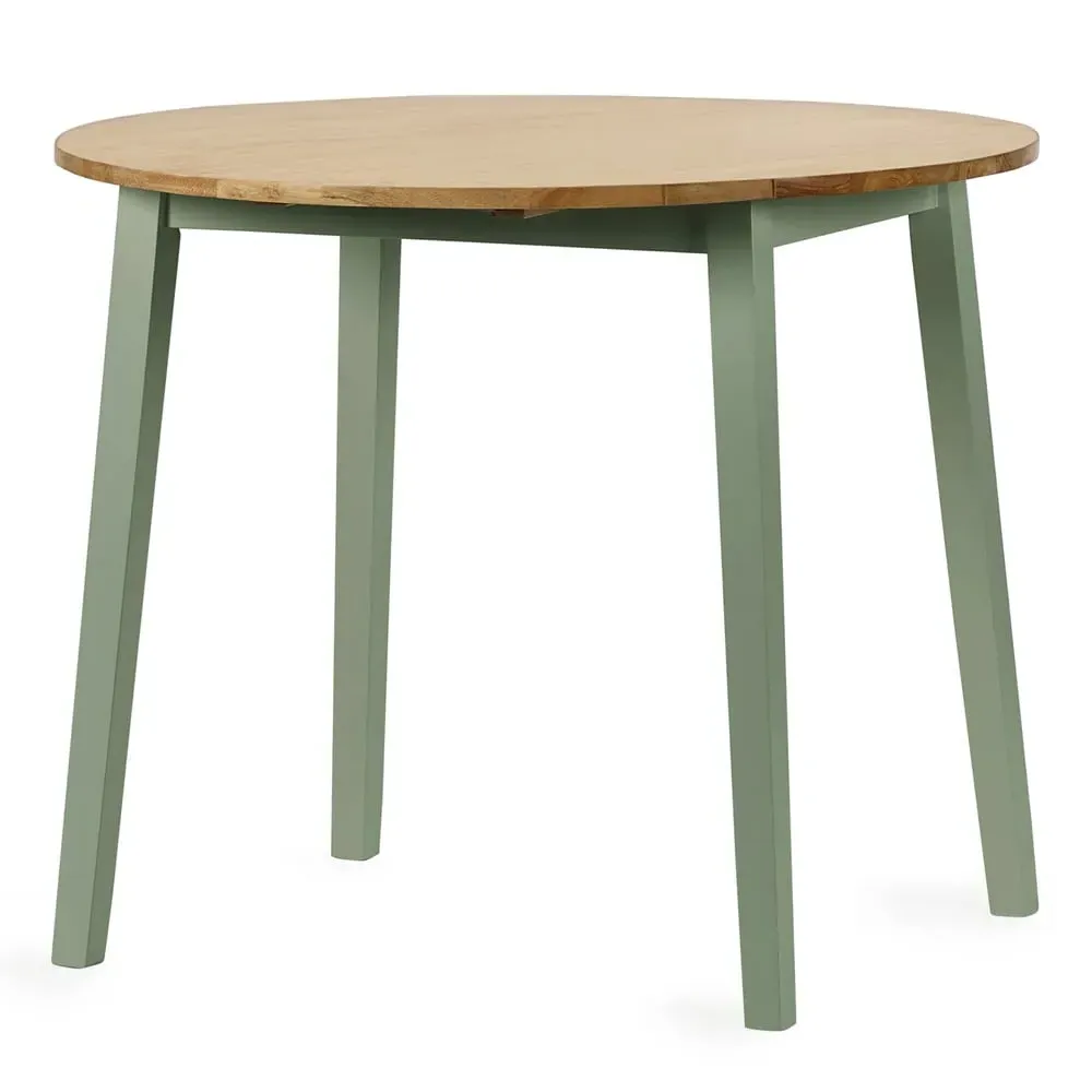 Lamar Round Drop Leaf Dining Table - Green, Wood