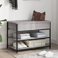 Lamar Small Shoe Storage Bench - Grey Sonoma, Engineered Wood alternate view