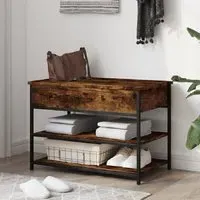 Lamar Small Shoe Storage Bench - Smoked Oak