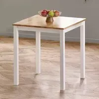 Lamar Square Dining Table - White, Wood