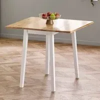 Lamar Square Drop Leaf Dining Table - White, Wood