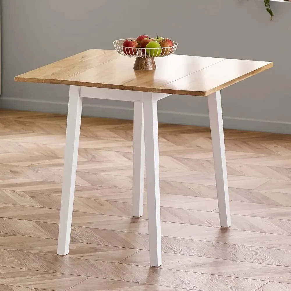 Lamar Square Drop Leaf Dining Table - White, Wood