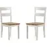 Lamar Wooden Dining Chairs Pair - White, Light Brown