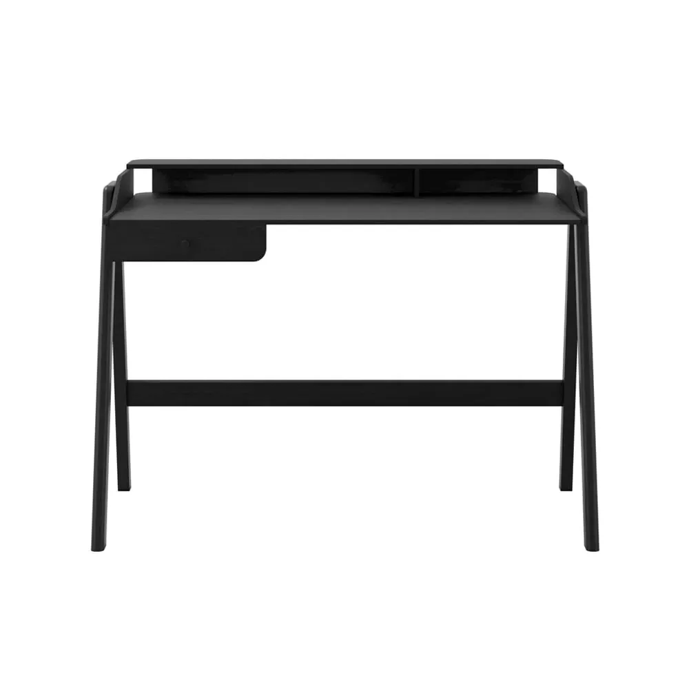 Lamar Wooden Laptop Desk with Drawer - Black