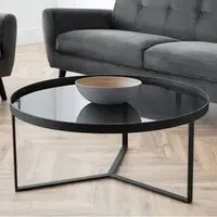 Lamis Coffee Table with Extendable Leaves - Smoked Glass, Metal