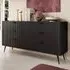 Lampe Chest of 6 Drawers with Metal Legs - Black, Laminated Board
