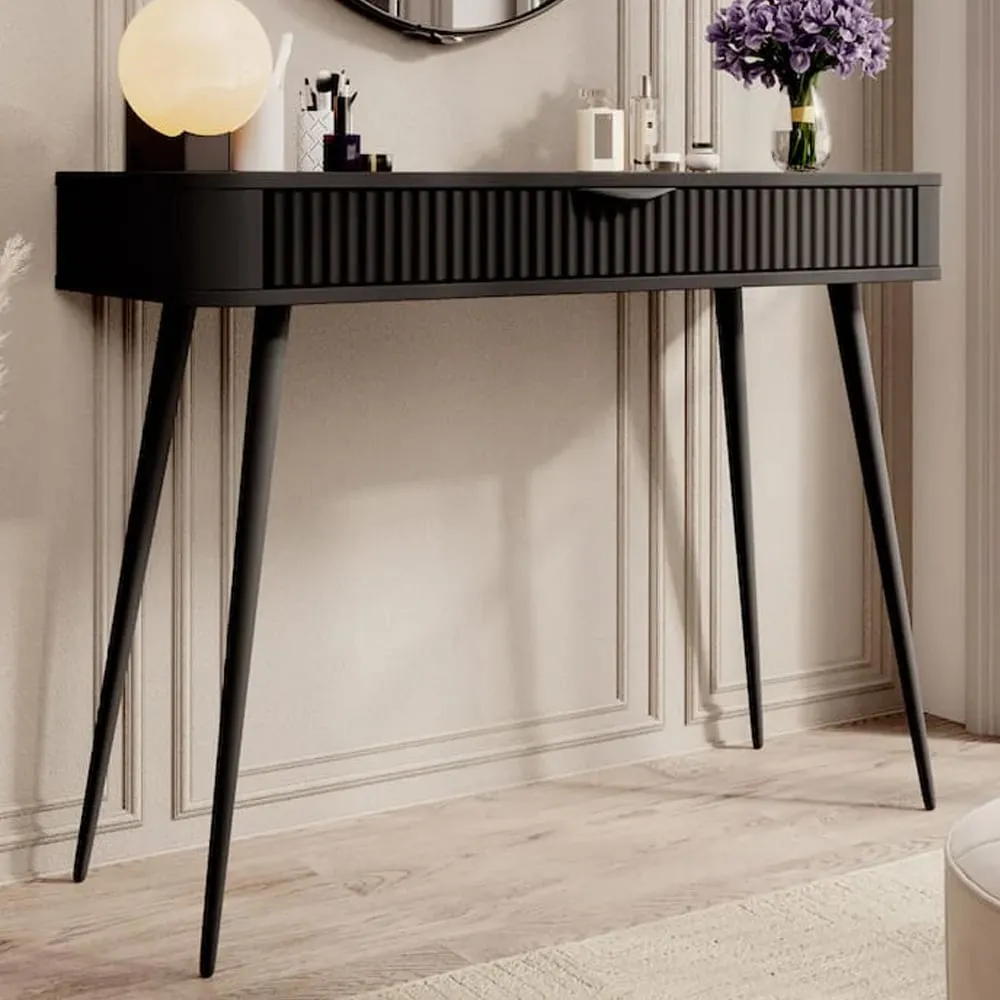 Lampe Dressing Table with Drawer - Black, Laminated Board