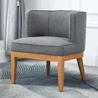 Lampe Fabric Armchair with Wooden Legs - Dark Grey