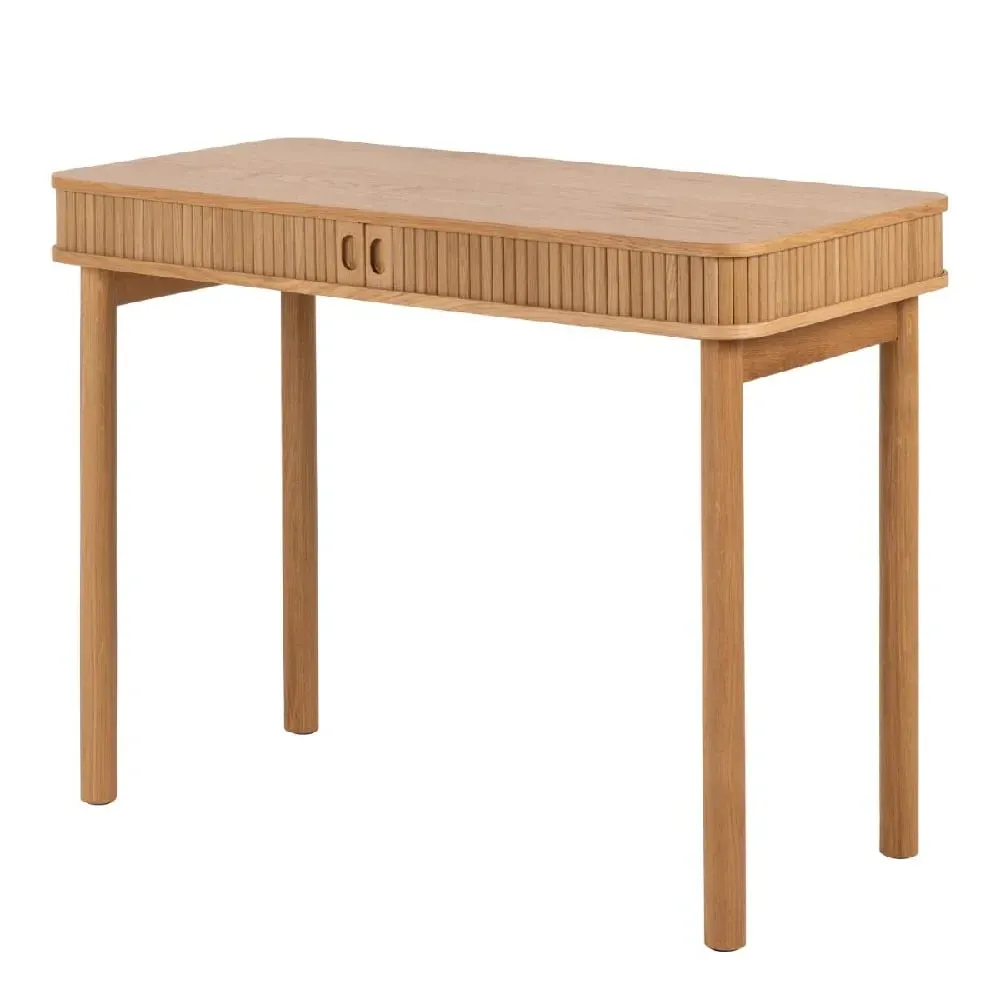 Lampe Laptop Desk with Sliding Doors - Oak