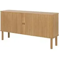 Lampe Wide Storage Cabinet with Sliding Doors - Oak