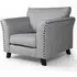 Lamya 1-Seater Sofa with Wooden Legs - Grey, Fabric