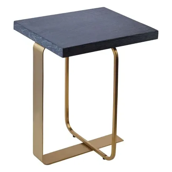 Lana Rectangular Side Table - Black, Oak image