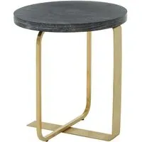Lana Round Side Table - Black, Oak