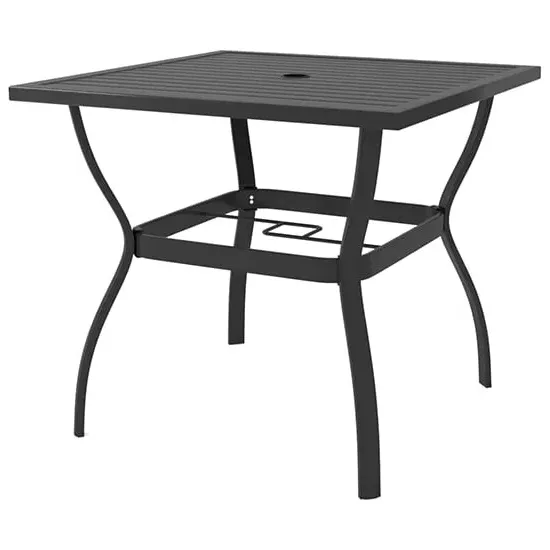 Lanai Square Garden Dining Table - Anthracite, Steel