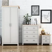 Lances Wooden Bedroom Furniture Set - Grey, Oak