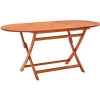 Landri Folding Garden Dining Table - Eucalyptus Wood, Oil Finish alternate view