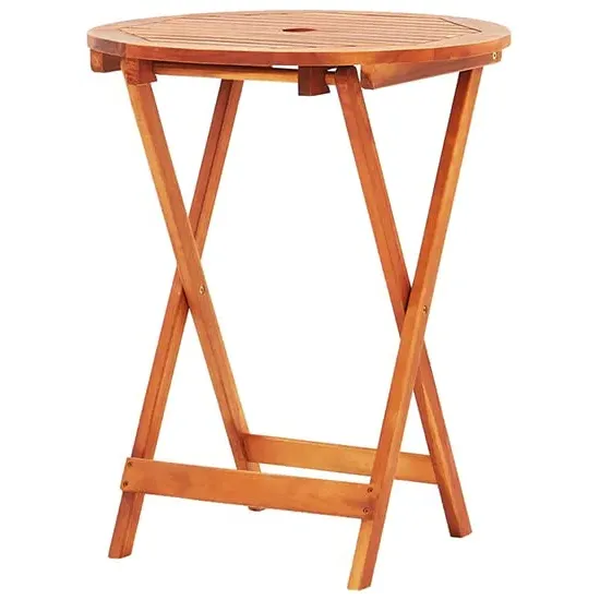 Landri Round Folding Garden Dining Table - Oil Finish, Eucalyptus image