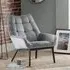 Landry Velvet Lounge Chaise Chair - Grey