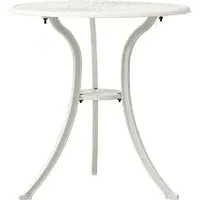 Lanelle Round Garden Coffee Table - White, Cast Aluminium