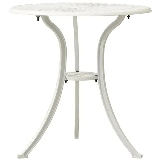 Lanelle Round Garden Coffee Table - White, Cast Aluminium image
