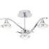 Langella 3-Light Semi Flush Ceiling Light - Chrome, Crystal
