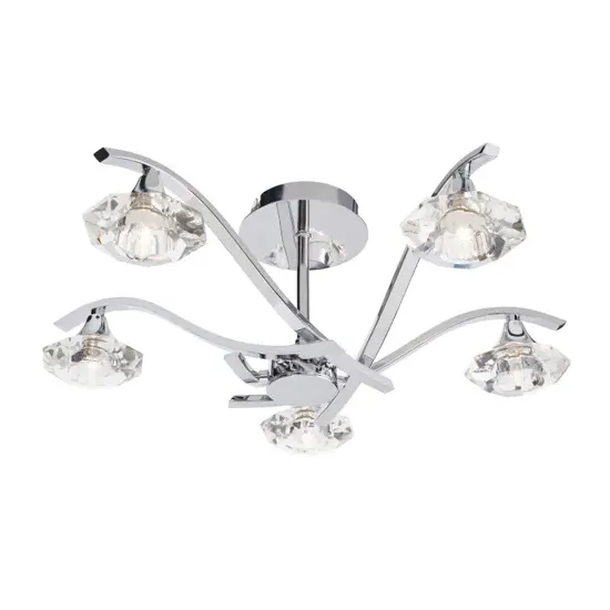 Langella 5 Ceiling Lamp - Chrome, Glass product