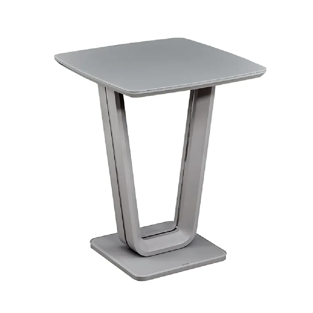 Langley Bar Table with Glass Top - Grey, Wood