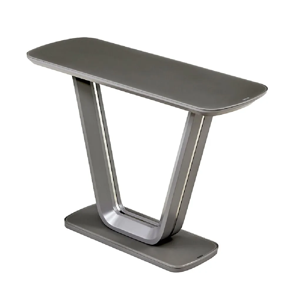 Langley Console Table with Glass Top - Graphite, Wood image