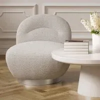 Langley Swivel Bedroom Chair - Grey, Fabric