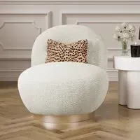 Langley Swivel Bedroom Chair - Ivory, Fabric