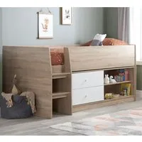 Langley Cabin Bunk Bed with Storage - White, Oak Effect alternate view