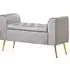 Langston Storage Ottoman with Tufted Top - Grey, Velvet