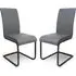 Lansing Dining Chairs with Metal Frame - Grey, Faux Leather