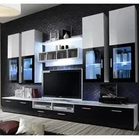 Lansing Entertainment Unit with LED - White, High Gloss