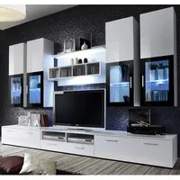 Lansing Entertainment Unit with LED - White, High Gloss