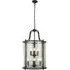 Lantern 8 Light Ceiling Pendant Light - Black, Glass