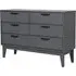 Lanus Wide Chest of 6 Drawers - Dark Grey