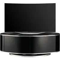 Lanza Oval TV Stand with Rotating Base - Black, Glass