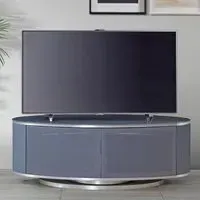 Lanza TV Stand with Push Release Doors - Grey, Glass