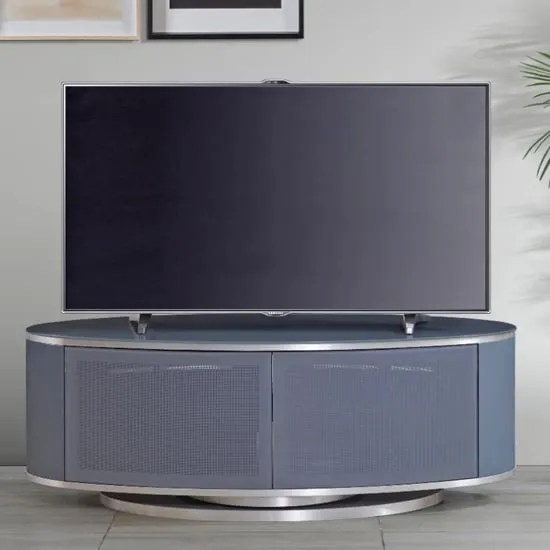 Lanza TV Stand with Push Release Doors - Grey, Glass image