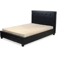 Laoghaire King Size Bed Frame - Black, PU Leather