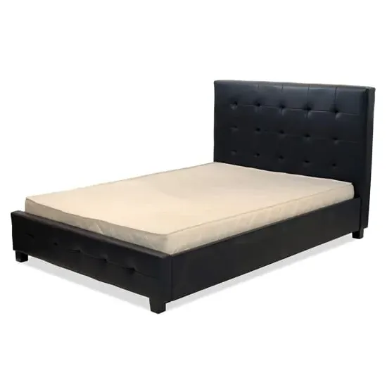 Laoghaire King Size Bed Frame - Black, PU Leather image