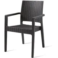 Laporte Outdoor Armchair - Dark Grey, Plastic