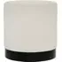 Lara Small Fabric Pouffe with Black Base - Ivory